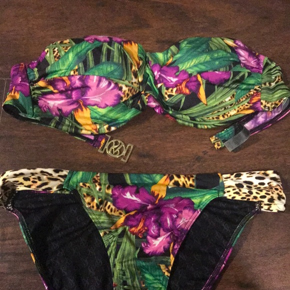 VS leopard bandeau bikini bathing suit - Picture 2 of 3